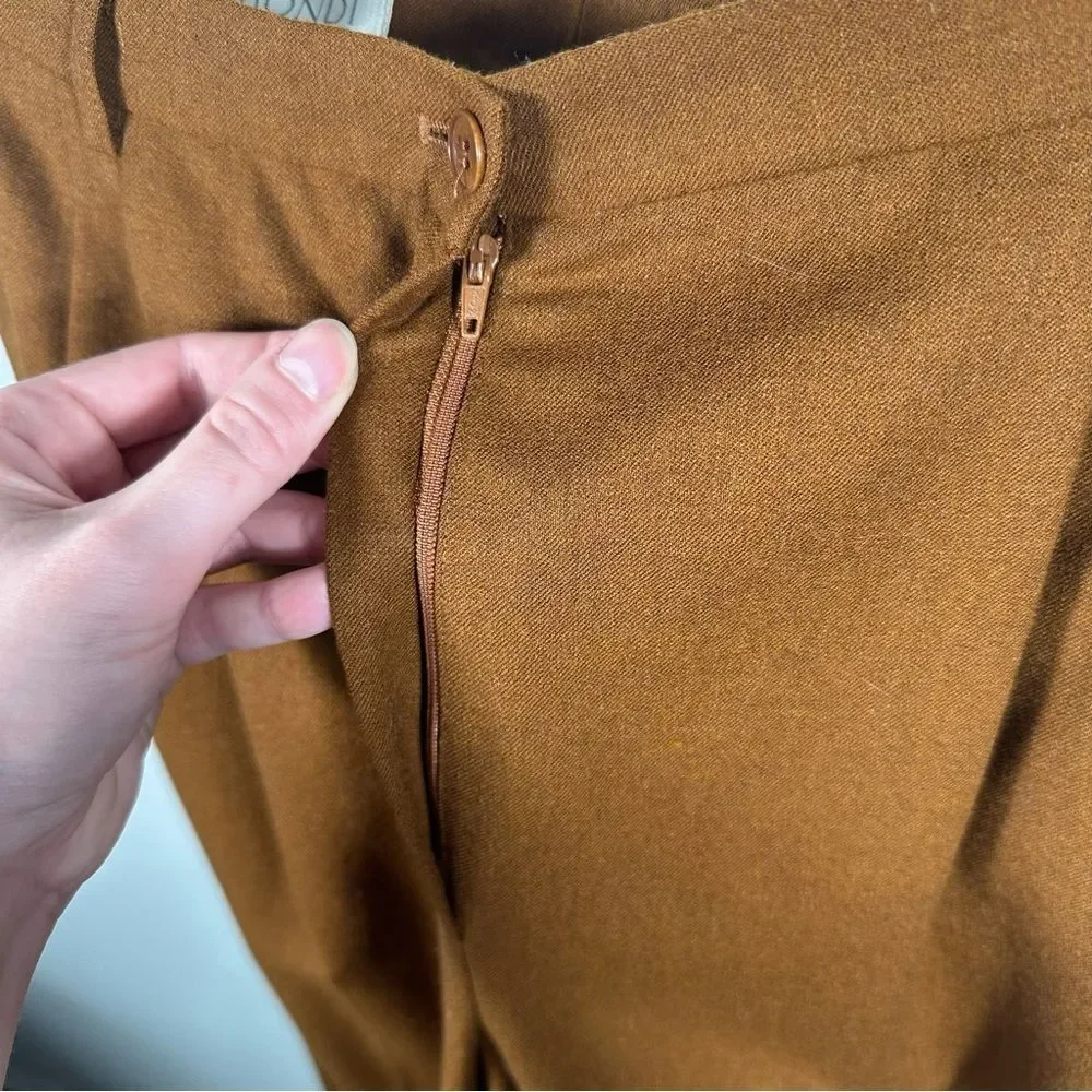 Mondi Vintage Brown Straight Fit Dress Trouser Pants NWT Size European 38/US 8